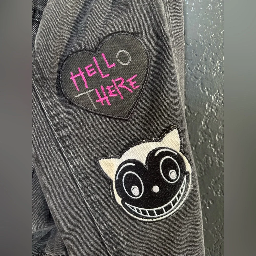 Custom Black Denim Jacket Catwoman - Picture 3 of 5